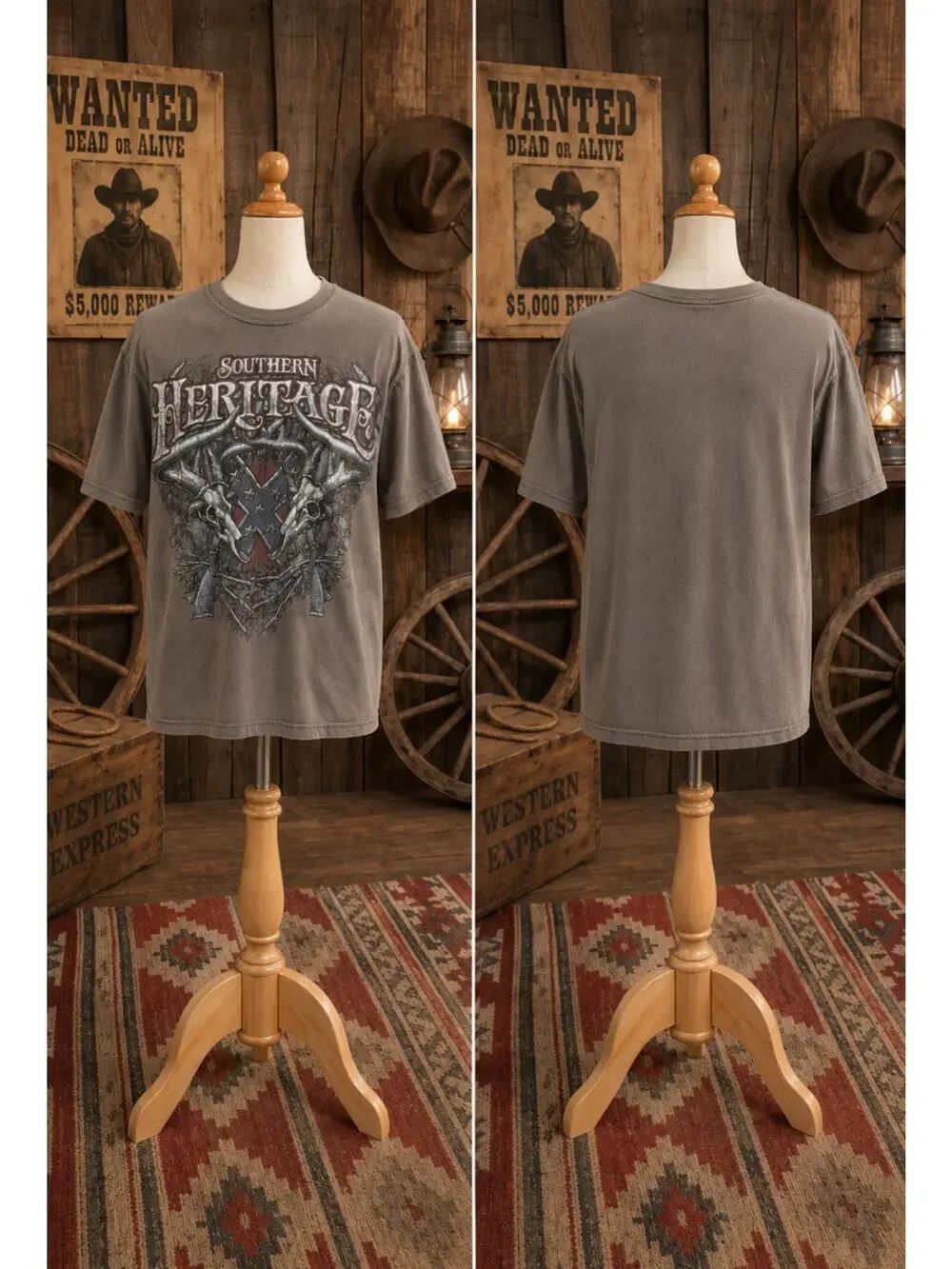 Vintage Delta Pro Weight Southern Heritage Confederate Graphic Tee Sz L